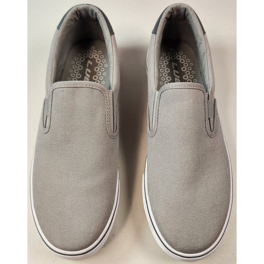 New Lugz Clipper Slip On Men's 10.5W Gray Sneakers Casual Shoes MCLPRWC-0435
